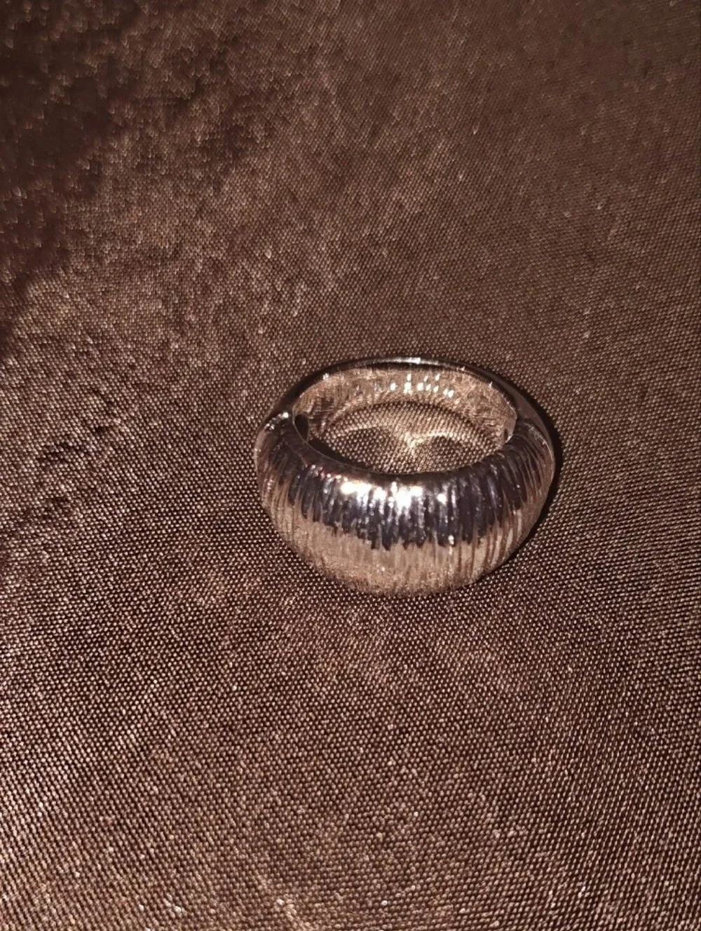 Lia Sophia Ribbed Dome Silver Ring for Women - Elegant Textured Band - Size 6